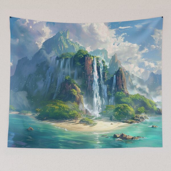 Item preview, Fantasy Landscape - Beautiful Ocean Island Scenery designed and sold by Lumaria Designs.