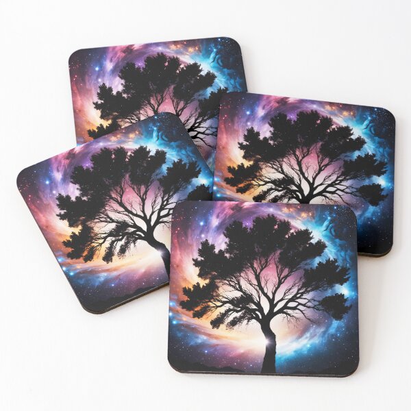 Item preview, Lonely tree silhouette, space aestethic art designed and sold by ChaosEdits.
