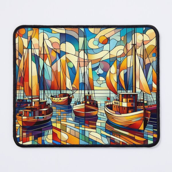Item preview, Boats on the Bay - Bauhaus designed and sold by Mermaid's Whimsy.