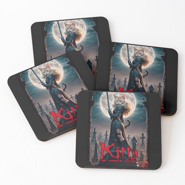 Item preview, Kitty the vampire slayer tv show poster designed and sold by Marginalia Workshop.