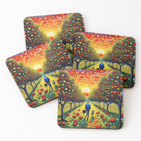 Item preview, Man with dogs in Apple orchard designed and sold by George Hutton Hunter.