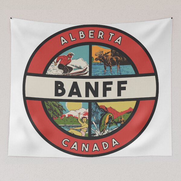 Item preview, Banff Alberta Canada Vintage Style Decal designed and sold by Decal Mania.