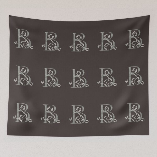 Item preview, Luxury Floral Monogram B: Elegant Grey and Silver Typography designed and sold by Fil4.