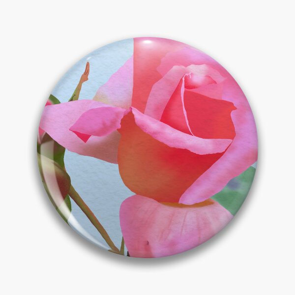 Item preview, Pink Rose with rosebuds designed and sold by arrangingclouds.