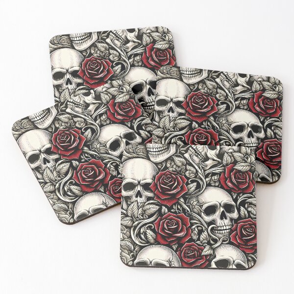 Item preview, Skulls and Roses Pattern designed and sold by InsanseCreation.