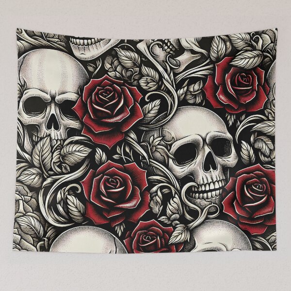Item preview, Skulls and Roses Pattern designed and sold by InsanseCreation.