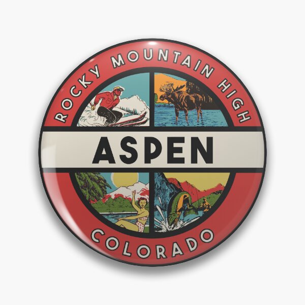 Artikelvorschau, Aufkleber im Vintage-Stil von Aspen, Colorado entworfen und verkauft von Decal Mania.