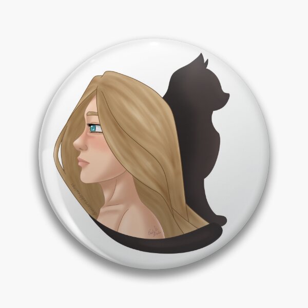 Item preview, Feminine profile face and cat silhouette designed and sold by AssortedDrawings.