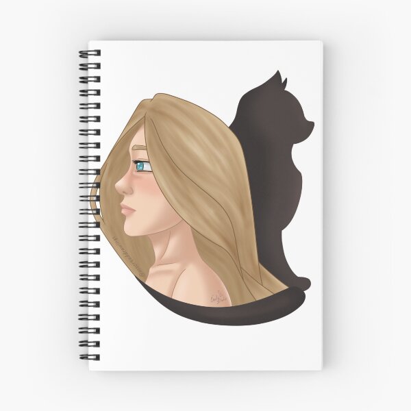 Item preview, Feminine profile face and cat silhouette designed and sold by AssortedDrawings.