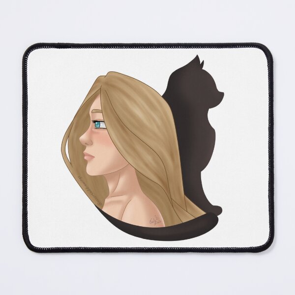 Item preview, Feminine profile face and cat silhouette designed and sold by AssortedDrawings.