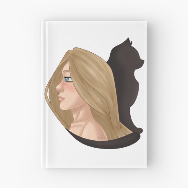 Item preview, Feminine profile face and cat silhouette designed and sold by AssortedDrawings.