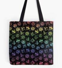 D20 Dice Set Pattern (Rainbow) Tote Bag