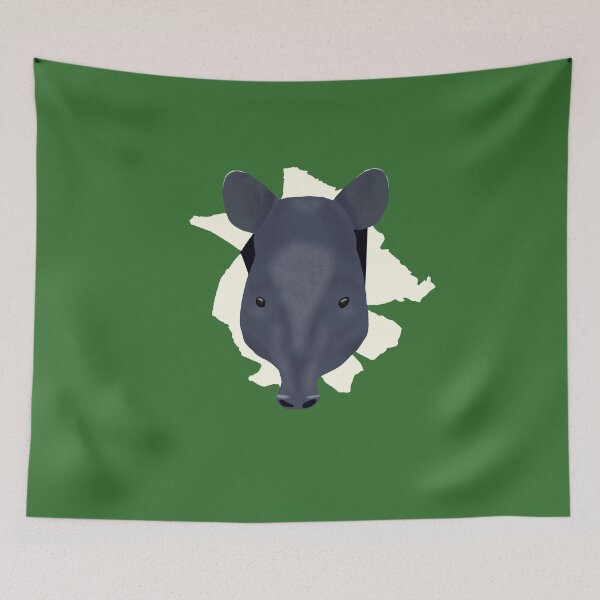 Item preview, Malayan Tapir's Head Poking Out of Ripped Paper designed and sold by ThatIsSomething.