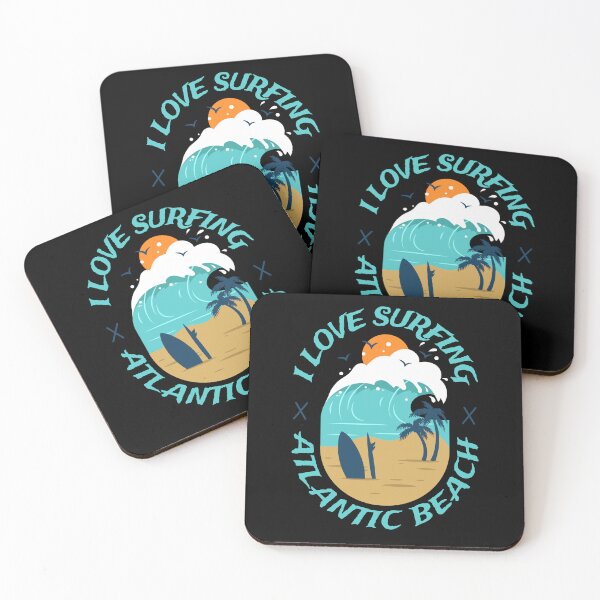 Item preview, I love surfing Atlantic beach. Family and friends souvenir T-shirt design. designed and sold by Happy Heart.
