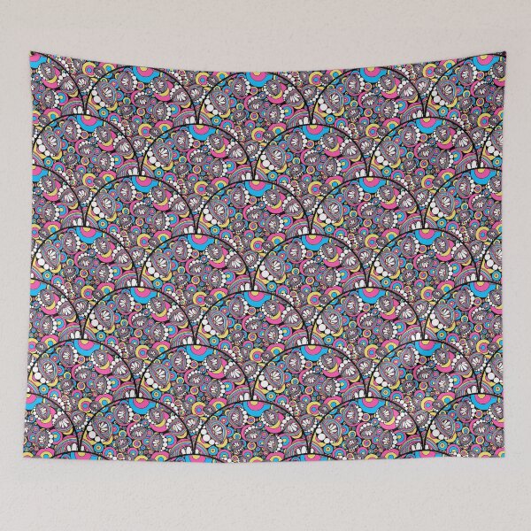 Item preview, 80s Aerobics Rainbow Daisy Doodle Art Deco Scallop designed and sold by Triplicate Limited.