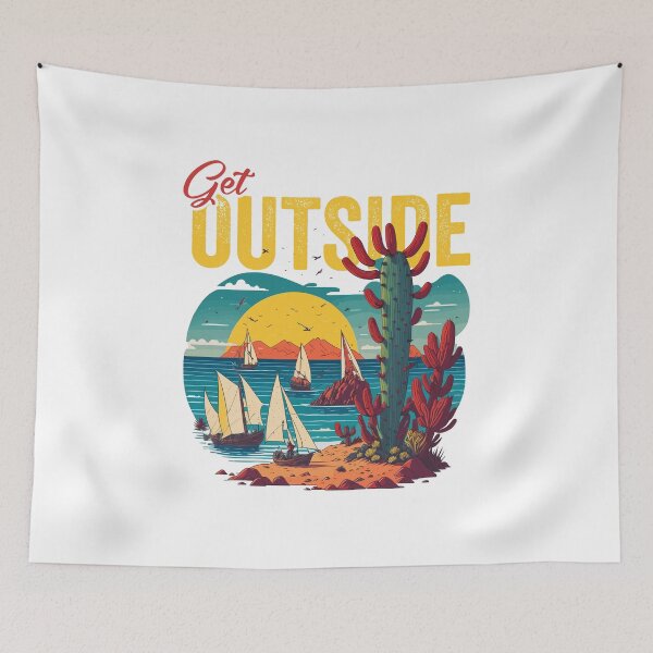 Item preview, Get Outside - sailboats on a cactus beach island designed and sold by lliiaa1111.