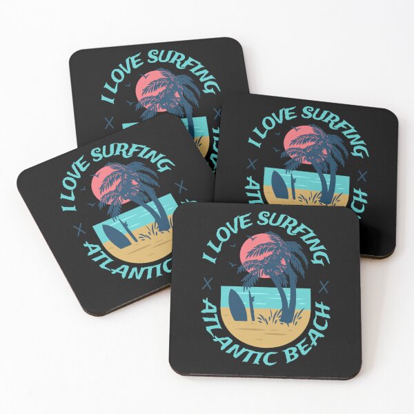 Item preview, I love surfing Atlantic beach. Souvenir stylish T-shirt design. designed and sold by Happy Heart.