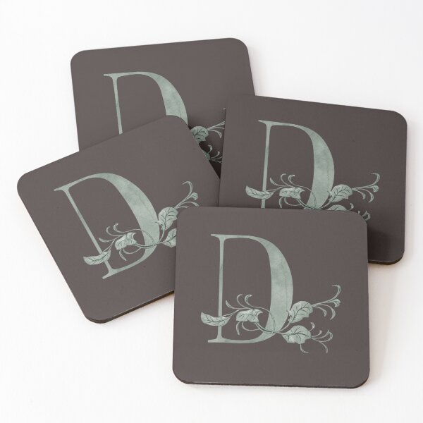 Item preview, Luxury Floral Monogram D: Elegant Grey and Silver Typography designed and sold by Fil4.
