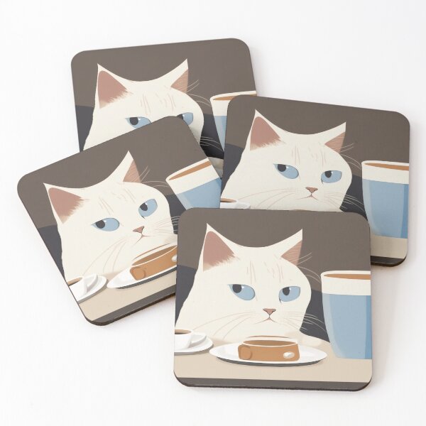 Item preview, Suspicious cat sitting on a coffee table designed and sold by HadleyCruz.