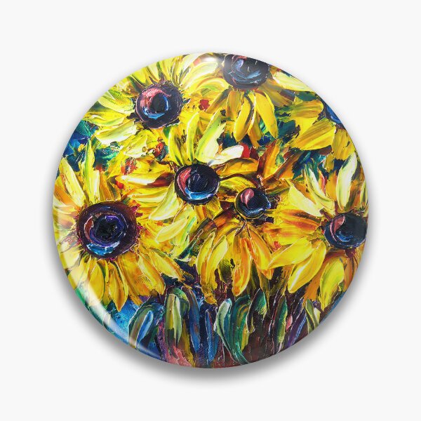 Item preview, Impasto Garden Vibrant Sunflower Oil Painting designed and sold by Rocky Mountain Artistry.