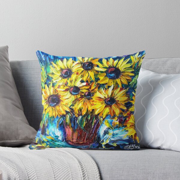Item preview, Impasto Garden Vibrant Sunflower Oil Painting designed and sold by Rocky Mountain Artistry.