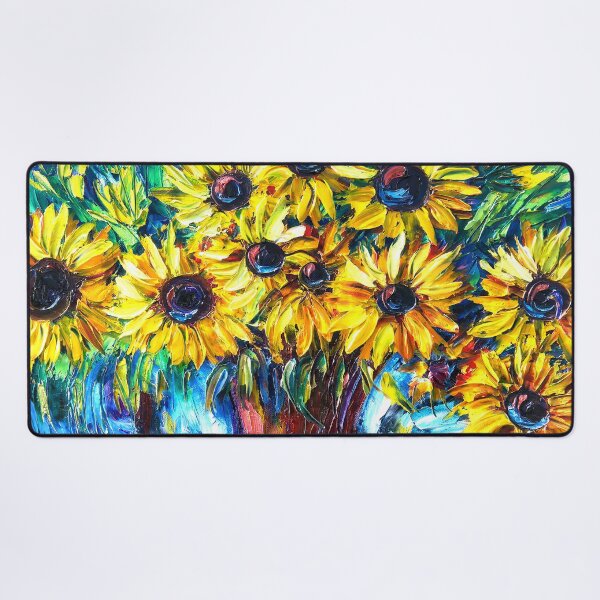 Item preview, Impasto Garden Vibrant Sunflower Oil Painting designed and sold by Rocky Mountain Artistry.