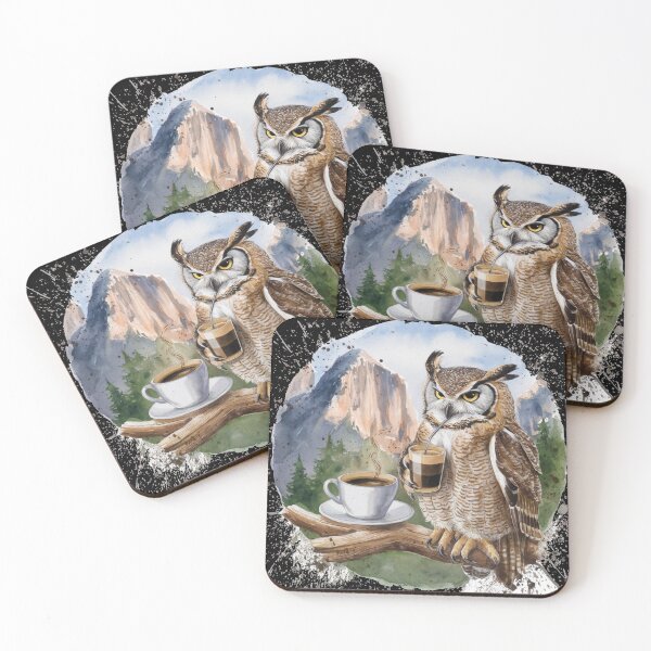 Item preview, The night owl with the coffee  designed and sold by cu-animals-te.