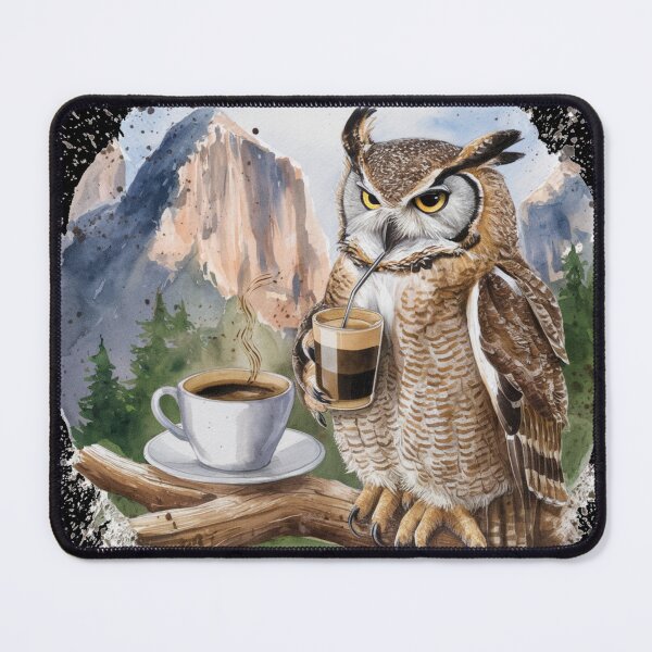 Item preview, The night owl with the coffee designed and sold by cu-animals-te.