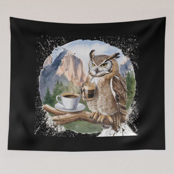 Item preview, The night owl with the coffee  designed and sold by cu-animals-te.