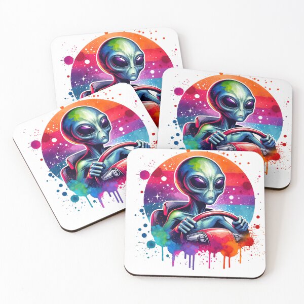 Item preview, Painting of an Alien Driving a Car designed and sold by JesNoh.