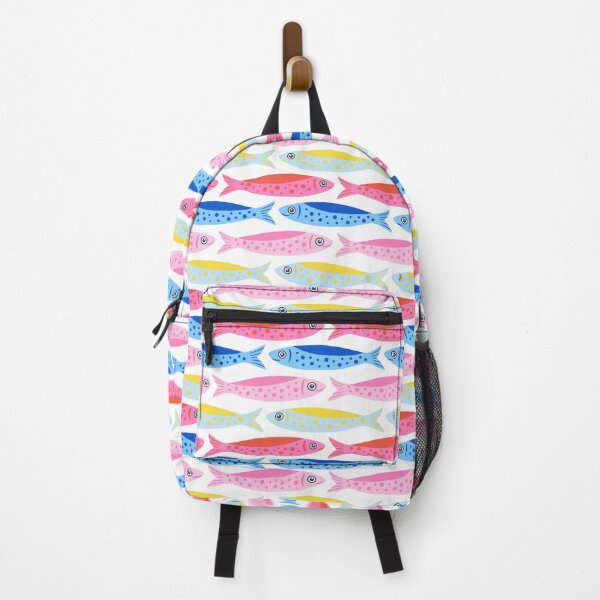 Item preview, Colourful Sardines All-Over Pattern on White designed and sold by BexMorleyArt.