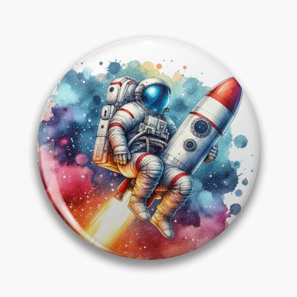 Item preview, Astronaut Riding a Rocket in Space designed and sold by JesNoh.