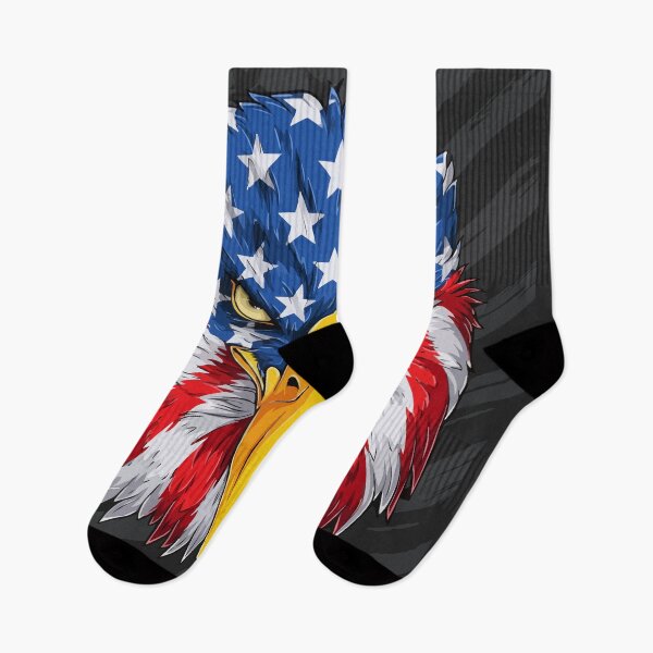 Aperçu de l'œuvre 4 juillet, tête de pygargue à tête blanche avec drapeau des États-Unis créée et vendue par Rozgani.