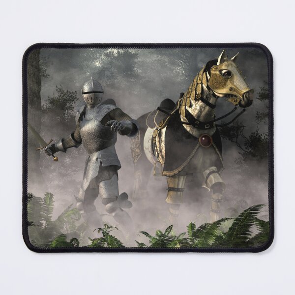 Item preview, Knight and Steed in a Misty Forest designed and sold by Daniel Eskridge.