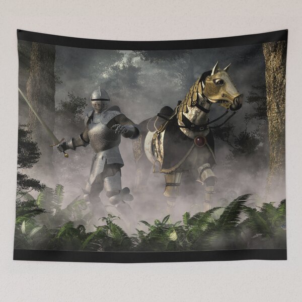 Item preview, Knight and Steed in a Misty Forest designed and sold by Daniel Eskridge.