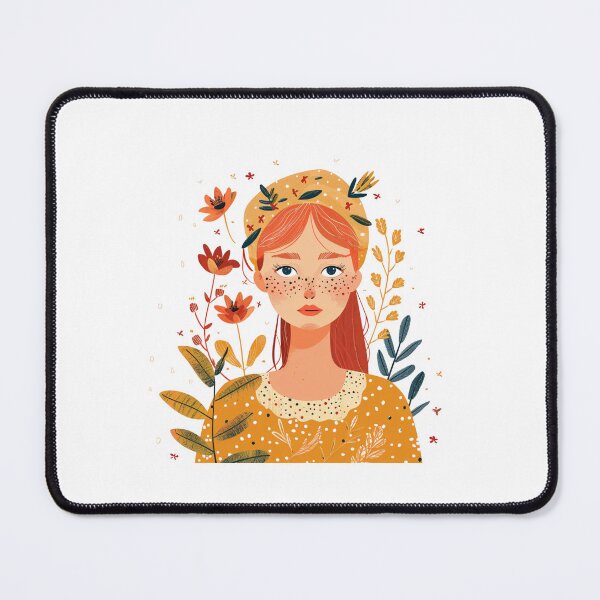 Item preview, Scandinavian Folk Art Floral Girl designed and sold by GiraffeCreative.