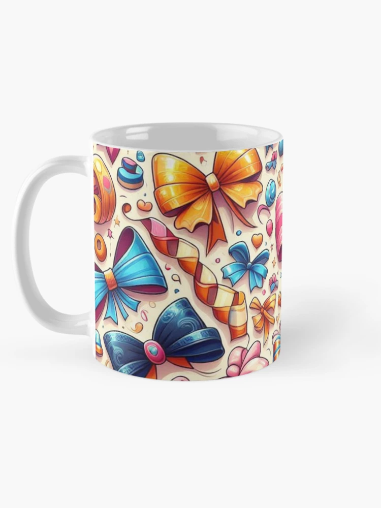 Thumbnail 5 of 6, Coffee Mug, Festive Flair: Colorful Ribbons Pattern designed and sold by Rui Fernandes.