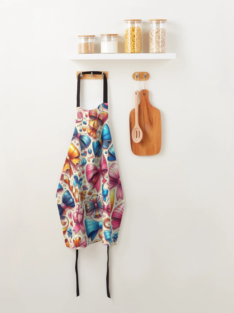 Thumbnail 4 of 6, Apron, Festive Flair: Colorful Ribbons Pattern designed and sold by Rui Fernandes.
