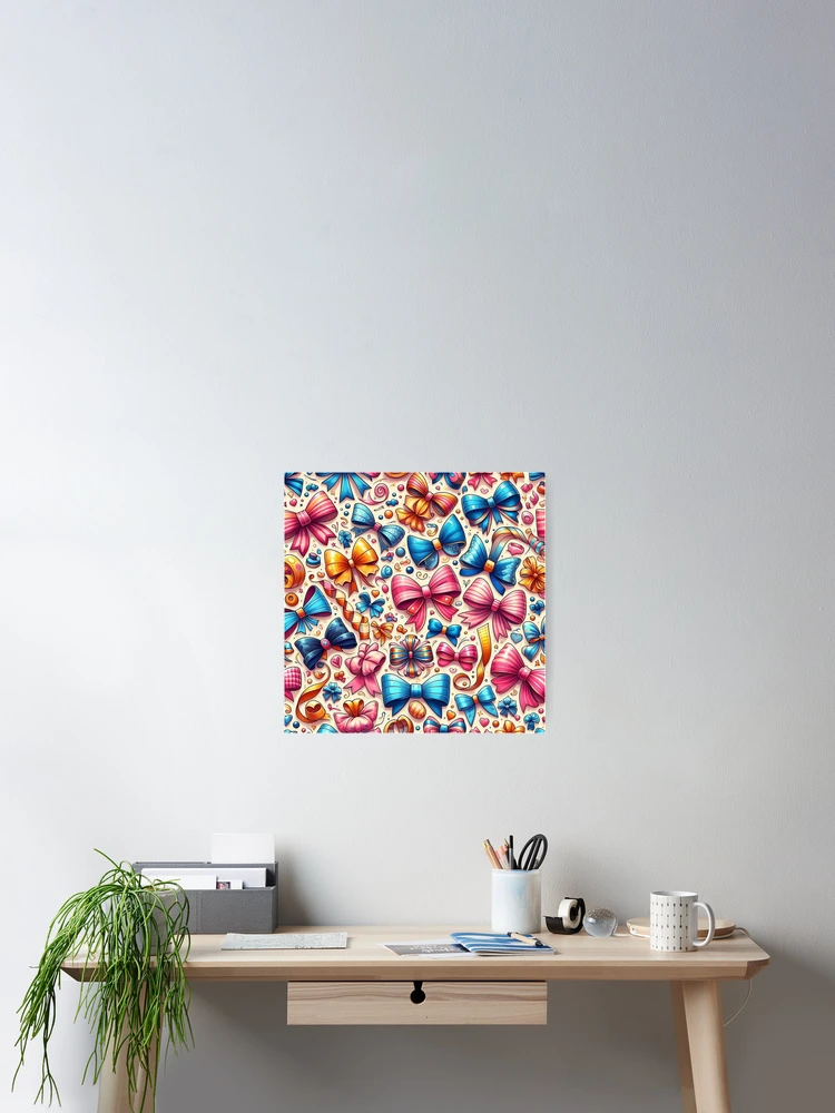 Thumbnail 2 of 3, Poster, Festive Flair: Colorful Ribbons Pattern designed and sold by Rui Fernandes.