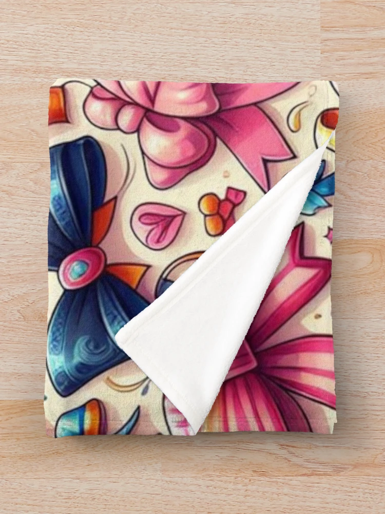 Thumbnail 3 of 6, Throw Blanket, Festive Flair: Colorful Ribbons Pattern designed and sold by Rui Fernandes.