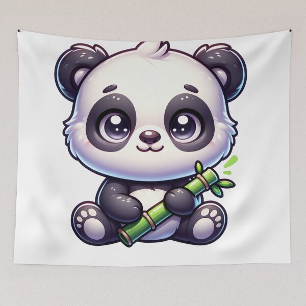 Item preview, Cute Panda Cartoon Eating Bamboo designed and sold by JesNoh.