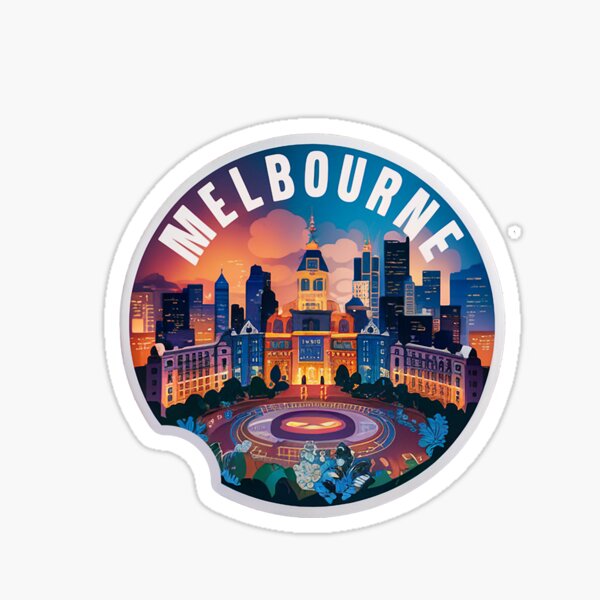 Item preview, Melbourne, Australia, Sticker, Federation Square designed and sold by RedCircleArt.