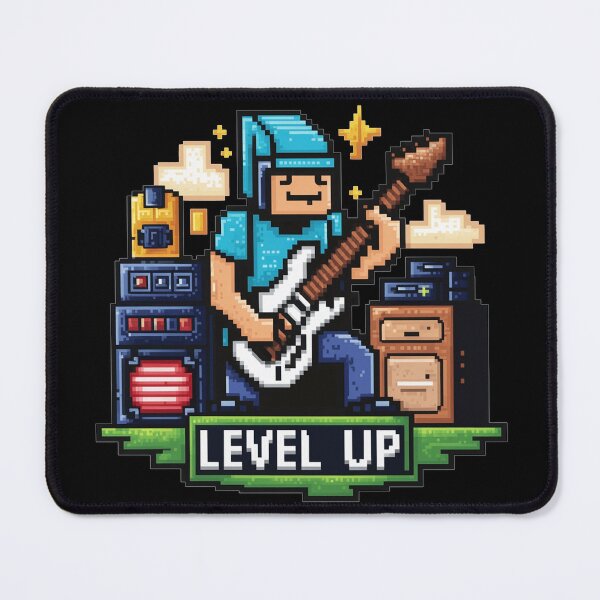 Artikelvorschau, Pixelgitarre – Level aufsteigen entworfen und verkauft von NotesForMusic.