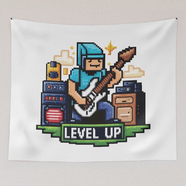 Item preview, Pixel guitar - Level Up designed and sold by NotesForMusic.