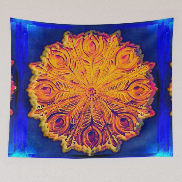 Item preview, Mandala 04 BIG blue orange designed and sold by extramuros-cf.