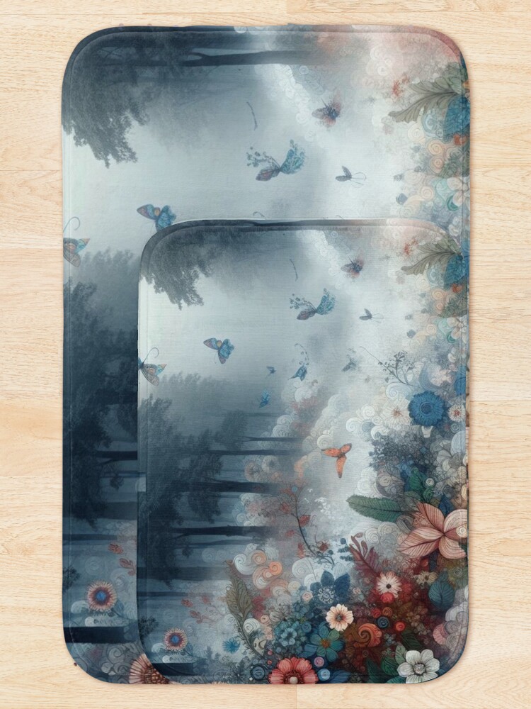 Thumbnail 5 of 6, Bath Mat, Fantastic Patterns Fog designed and sold by RuiFernandes.
