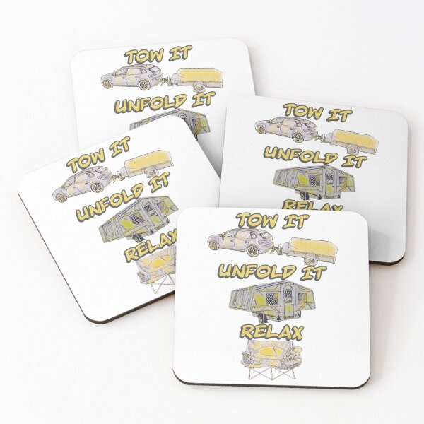 Item preview, Tow it, Unfold it, Relax - Grey and Yellow Trailer Tent designed and sold by BeccaAelishe.