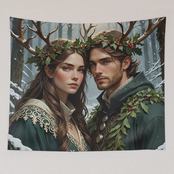 Item preview, Pagan Couple. Winter Solstice Yule. designed and sold by SoniaSarkali.
