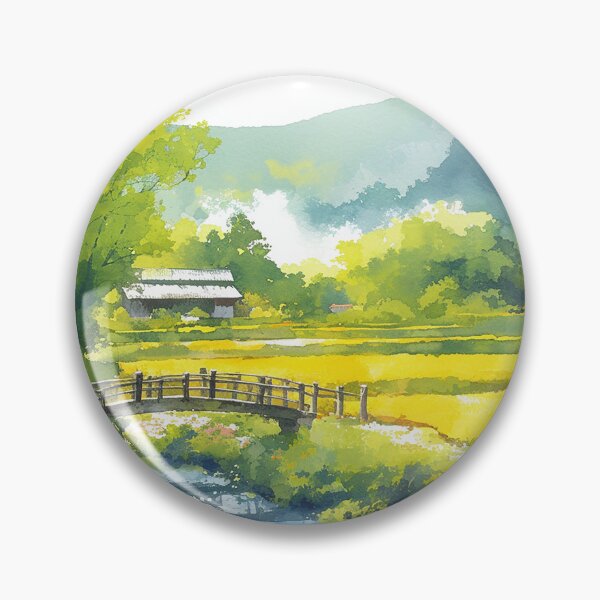 Item preview, Chinese Painting Style Meadow with Bridge designed and sold by Christian Weiss.
