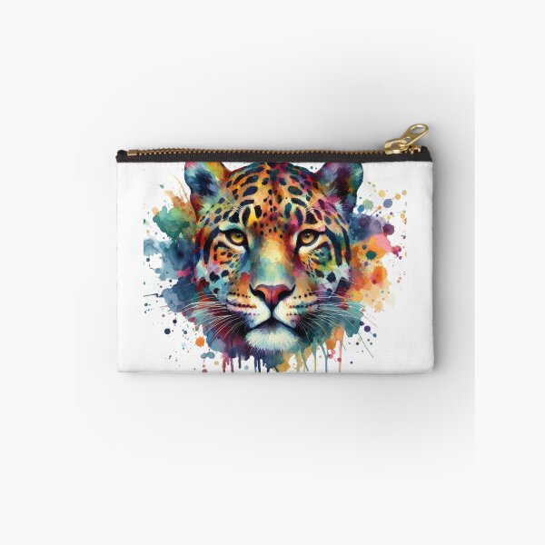 Item preview, Colorful Watercolor Leopard Face Big Cat Art designed and sold by SeaStarAlex.
